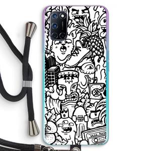 CaseCompany Vexx Mixtape #2: Oppo A92 Transparant Hoesje met koord