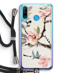 CaseCompany Japanse bloemen: Huawei P30 Lite Transparant Hoesje met koord
