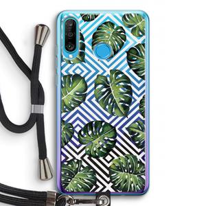 CaseCompany Geometrische jungle: Huawei P30 Lite Transparant Hoesje met koord