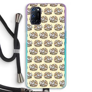 CaseCompany Slapende poes: Oppo A92 Transparant Hoesje met koord