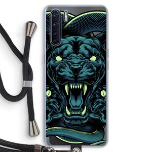 CaseCompany Cougar and Vipers: Oppo A91 Transparant Hoesje met koord