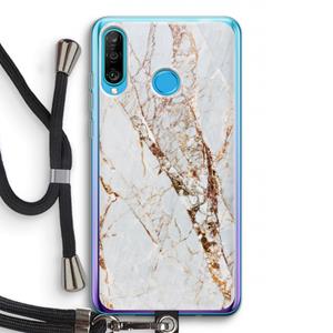 CaseCompany Goud marmer: Huawei P30 Lite Transparant Hoesje met koord
