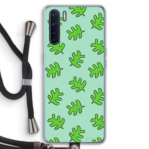CaseCompany Groene blaadjes: Oppo A91 Transparant Hoesje met koord