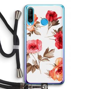 CaseCompany Roosjes: Huawei P30 Lite Transparant Hoesje met koord