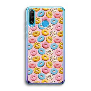 CaseCompany Pink donuts: Huawei P30 Lite Transparant Hoesje