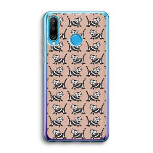 CaseCompany Zwarte poes: Huawei P30 Lite Transparant Hoesje