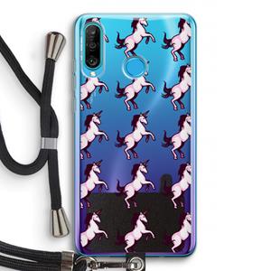 CaseCompany Musketon Unicorn: Huawei P30 Lite Transparant Hoesje met koord