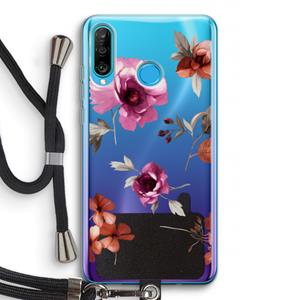 CaseCompany Geschilderde bloemen: Huawei P30 Lite Transparant Hoesje met koord