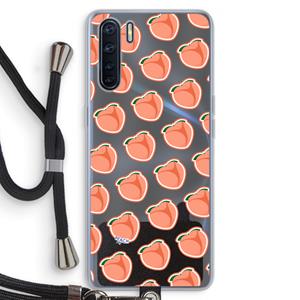 CaseCompany Just peachy: Oppo A91 Transparant Hoesje met koord