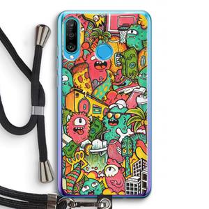 CaseCompany Vexx City: Huawei P30 Lite Transparant Hoesje met koord