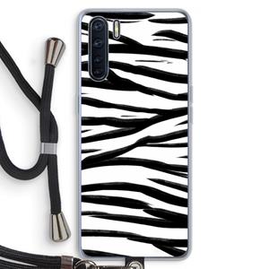 CaseCompany Zebra pattern: Oppo A91 Transparant Hoesje met koord
