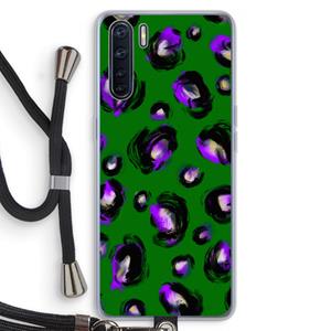CaseCompany Green Cheetah: Oppo A91 Transparant Hoesje met koord