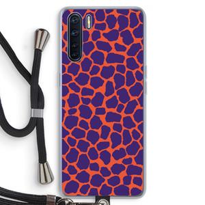 CaseCompany Purple Giraffe: Oppo A91 Transparant Hoesje met koord