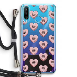 CaseCompany Chicks before dicks: Huawei P30 Lite Transparant Hoesje met koord