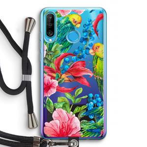 CaseCompany Papegaaien: Huawei P30 Lite Transparant Hoesje met koord