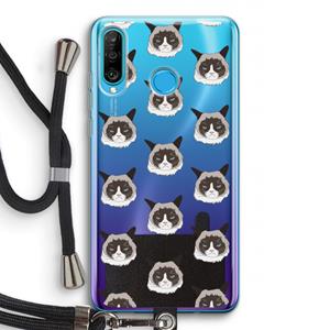CaseCompany It's a Purrr Case: Huawei P30 Lite Transparant Hoesje met koord