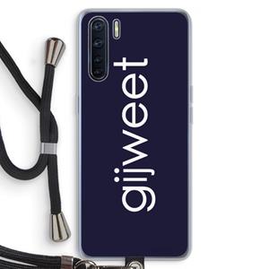 CaseCompany Gijweet: Oppo A91 Transparant Hoesje met koord
