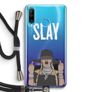 CaseCompany Slay All Day: Huawei P30 Lite Transparant Hoesje met koord