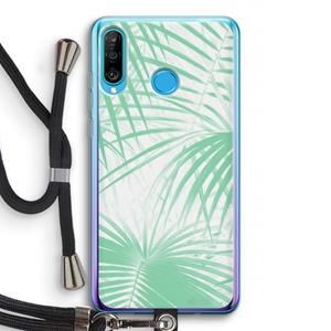 CaseCompany Palmbladeren: Huawei P30 Lite Transparant Hoesje met koord