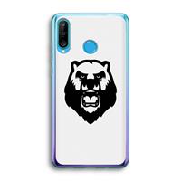 CaseCompany Angry Bear (white): Huawei P30 Lite Transparant Hoesje