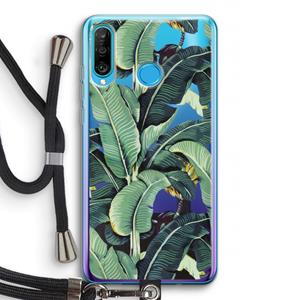 CaseCompany Bananenbladeren: Huawei P30 Lite Transparant Hoesje met koord