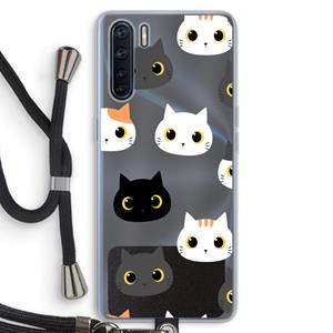 CaseCompany Katten: Oppo A91 Transparant Hoesje met koord