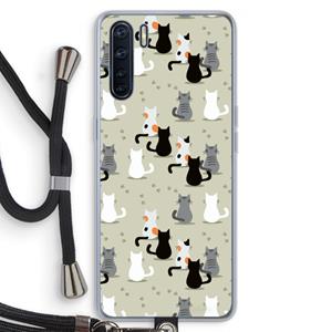 CaseCompany Katten: Oppo A91 Transparant Hoesje met koord