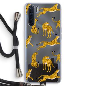 CaseCompany Luipaard: Oppo A91 Transparant Hoesje met koord