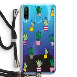 CaseCompany Sanseveria: Huawei P30 Lite Transparant Hoesje met koord