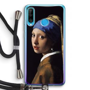 CaseCompany The Pearl Earring: Huawei P30 Lite Transparant Hoesje met koord