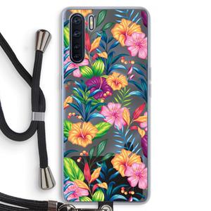 CaseCompany Tropisch 2: Oppo A91 Transparant Hoesje met koord