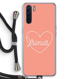 CaseCompany Friends heart: Oppo A91 Transparant Hoesje met koord