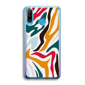 CaseCompany Colored Zebra: Huawei P30 Lite Transparant Hoesje