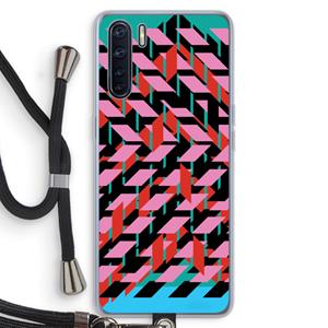 CaseCompany Skew Blush 2: Oppo A91 Transparant Hoesje met koord