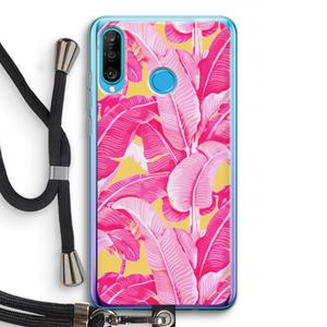 CaseCompany Pink Banana: Huawei P30 Lite Transparant Hoesje met koord