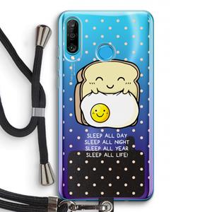 CaseCompany Sleep All Day: Huawei P30 Lite Transparant Hoesje met koord