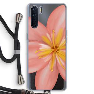 CaseCompany Pink Ellila Flower: Oppo A91 Transparant Hoesje met koord