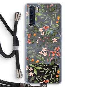 CaseCompany Sweet little flowers: Oppo A91 Transparant Hoesje met koord