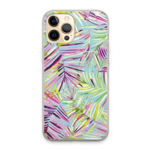 CaseCompany Tropical Palms Blue: iPhone 13 Pro Max Transparant Hoesje