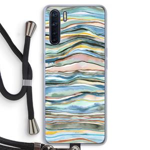 CaseCompany Watercolor Agate: Oppo A91 Transparant Hoesje met koord