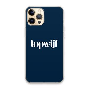 CaseCompany Topwijf Navy: iPhone 13 Pro Max Transparant Hoesje