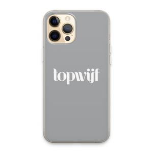 CaseCompany Topwijf Grijs Wit: iPhone 13 Pro Max Transparant Hoesje