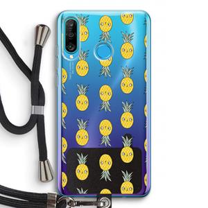 CaseCompany Ananas: Huawei P30 Lite Transparant Hoesje met koord
