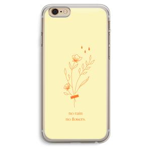 CaseCompany No rain no flowers: iPhone 6 Plus / 6S Plus Transparant Hoesje