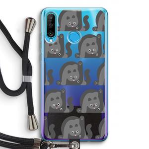CaseCompany Cats: Huawei P30 Lite Transparant Hoesje met koord