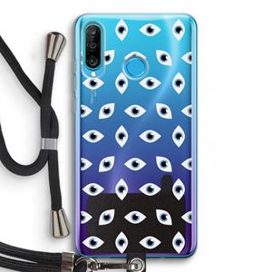 CaseCompany Eyes pattern: Huawei P30 Lite Transparant Hoesje met koord