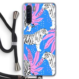 CaseCompany Tijger: Oppo A91 Transparant Hoesje met koord