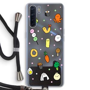 CaseCompany Happy bento friends: Oppo A91 Transparant Hoesje met koord
