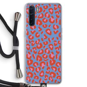 CaseCompany Leopard blue: Oppo A91 Transparant Hoesje met koord