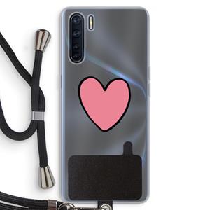 CaseCompany Hartje: Oppo A91 Transparant Hoesje met koord